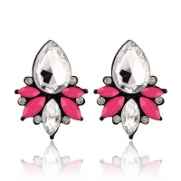 Angel Neon Pink Marquise Crystal Stud Earrings